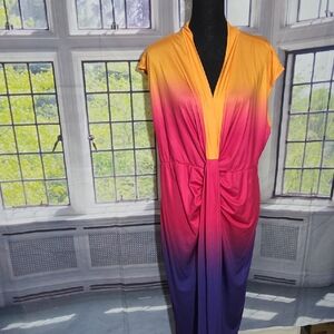 SHEIN Gradient Maxi Dress - Yellow, Pink, Purple
